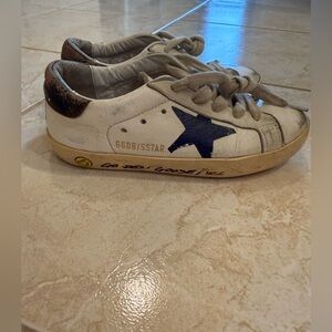 Golden Goose Boy's Super-Star Leather Low-Top Sneakers size 29